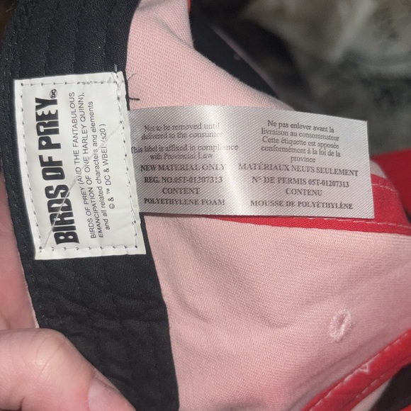 New DC COMICS BIRDS OF PREY HARLEY QUINN CAT EARS PINK STRAPBACK BASEBALL CAP - Picture 4 of 5